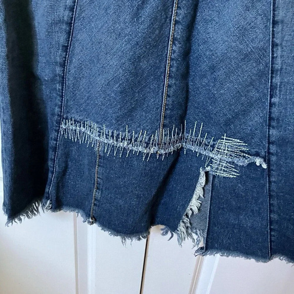 Y2K Billy Blues Patchwork Denim Jean Maxi Skirt Frayed Contrast Stitch - Picture 3 of 5